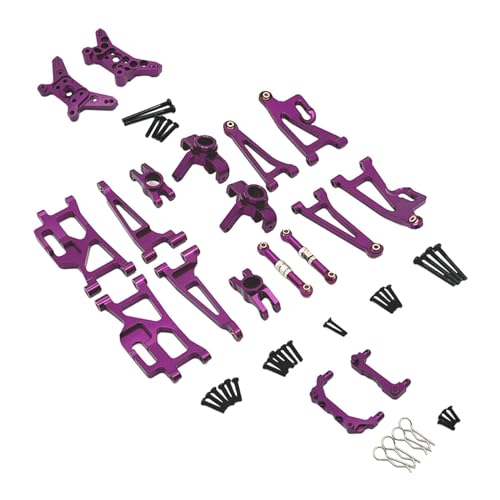 LOVIVER 1/14 RC Auto Metall Upgrade Kits Schwingen Stoßdämpfer Platte Lenkung Cups für 14209 14210 Crawler Zubehör, violett von LOVIVER