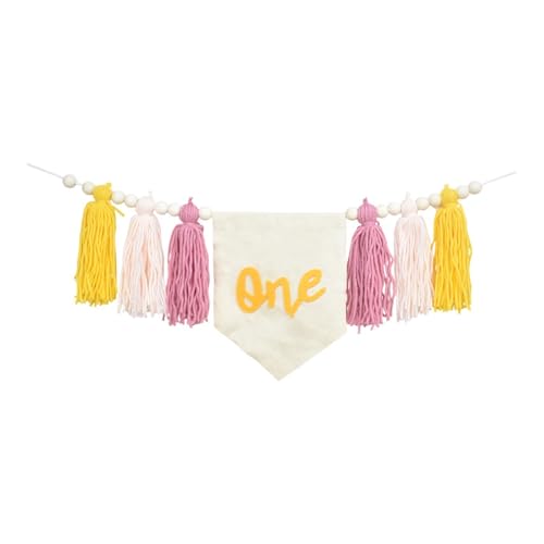 LOVIVER 1. Geburtstagsfeier Banner Quaste Decor Girls Jungen 200 cm Party Dekoration Leicht zu Hängen Babyparty Hanging Bohemian, Multi Pink von LOVIVER