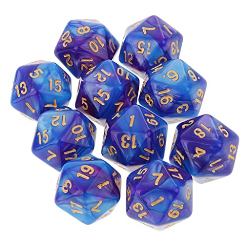 LOVIVER 10pcs 20 Sided D20 Polyedrische Würfel für Tischspiele, Blau Lila LOVIVER 10pcs 20 Sided D20 Polyedrische Würfel für Tischspiele, Blau Lila von LOVIVER
