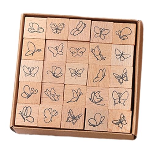 LOVIVER 25x Holz-Stempel-Tagebuch-Stempel-Set, DIY handgefertigte Druckstempel, Mini-Stempel, Holzstempel für Scrapbooking, Happy Planner, Schmetterling LOVIVER 25x Holz-Stempel-Tagebuch-Stempel-Set, DIY handgefertigte Druckstempel, Mini-Stempel, Holzstempel für Scrapbooking, Happy Planner, Schmetterling von LOVIVER