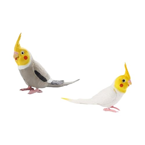 LOVIVER 2X Vogel Tier Skulptur Wohnkultur Papagei Figuren Spielzeug DIY Landschaftsbau von LOVIVER