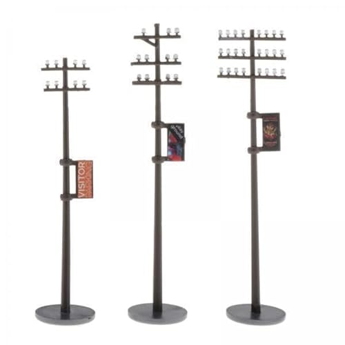 LOVIVER 2x3 Stück 1/87 Elektroleitungsmasten Telefonmasten Scenery Gebäudezubehör, Schwarz, 3 STK von LOVIVER