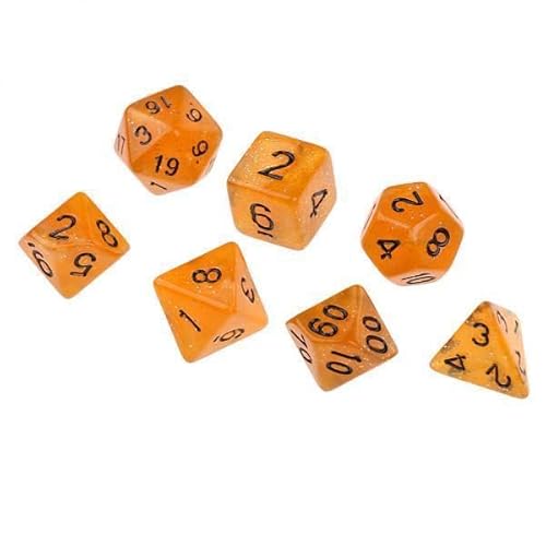 LOVIVER 2x7 Teiliges Polyedrisches Würfelset D6 D8 D10 D12 D20 Brettspiele Spielzeug Geschenk Orange, Orange, 2 STK von LOVIVER