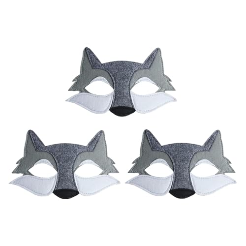 LOVIVER 3 Stück Wolf-Maske, Maskerade-Maske, Abschlussball-Maske, Tiermaske, Halloween-Maske für Partybevorzugung, Geburtstagsdekoration, Rollenspiel, von LOVIVER