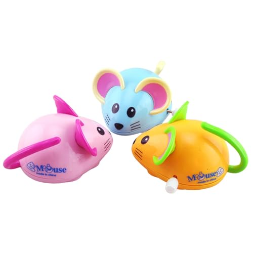 LOVIVER 3 x Uhrwerk-Mäuse-Spielzeug, interaktives Katzenspielzeug, Figuren für Jungen und Mädchen, Tiere, Frühlingsspielzeug, Mäuse für Geschenktütenfüller, von LOVIVER