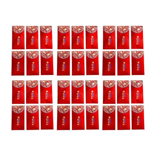 LOVIVER 36 Stück rote Umschläge für chinesisches Mondjahr, rote Taschen für Hochzeit, rote Taschen für Mitgift, Style A LOVIVER 36 Stück rote Umschläge für chinesisches Mondjahr, rote Taschen für Hochzeit, rote Taschen für Mitgift, Style A von LOVIVER