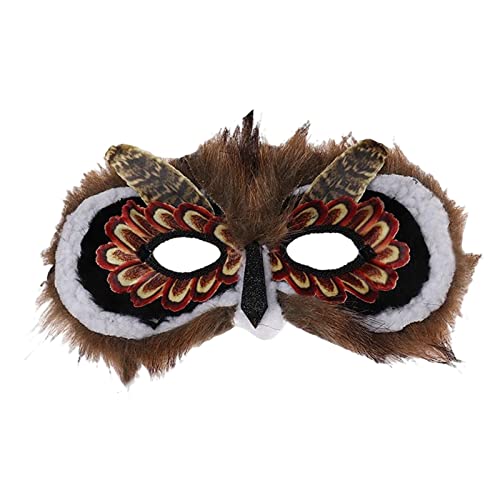 LOVIVER 3D-Eulenmasken für Kinder, Dekoration, halbe Gesichtsabdeckung mit elastischem Band, Tiervogelmaske für Mädchen, Halloween, Kostüm, Maskerade, von LOVIVER