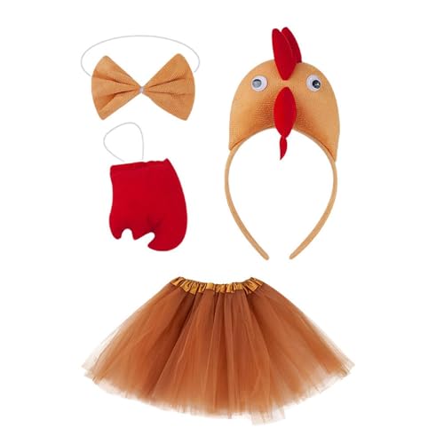 LOVIVER 3D -Hühnerkostüm -Set -Accessoires Farm Tierkostüm für Cosplay Requene Urlaub, Braun von LOVIVER