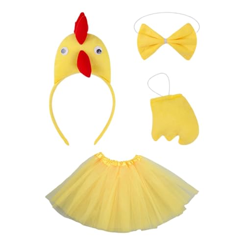 LOVIVER 3D -Hühnerkostüm -Set -Accessoires Farm Tierkostüm für Cosplay Requene Urlaub, Gelb von LOVIVER