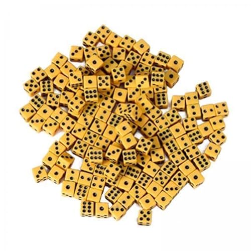 LOVIVER 5X 100 Stück Spielwürfel mit Schwarzen Punkten Standard Sechsseitiges 8 Spielzeug Zum Erkunden Der Natur, Lehren, Mathe Aktivität, GELB von LOVIVER