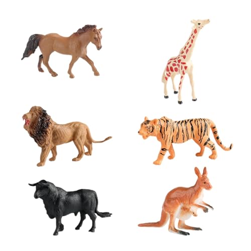 LOVIVER 6 Stück Tiere Figur Simulation Wildlife Tier Statue Lernspielzeug Urlaub Geschenk Lehrmittel Tierfiguren, Stil b von LOVIVER