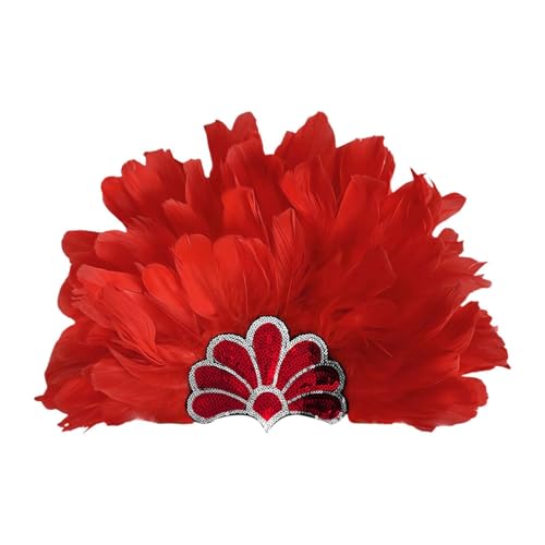LOVIVER American Chief Indian Native Hut Feather Kopfschmuck Kostümstirnband für Karneval, Rot von LOVIVER