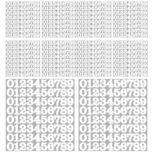 LOVIVER Aufeinanderfolgende Zahlenaufkleber 10 Blätter Multifunktionsnummer Beschriftungen Asset Labels für die Kennzeichnung „Locker -Markierung der, Weiß von LOVIVER