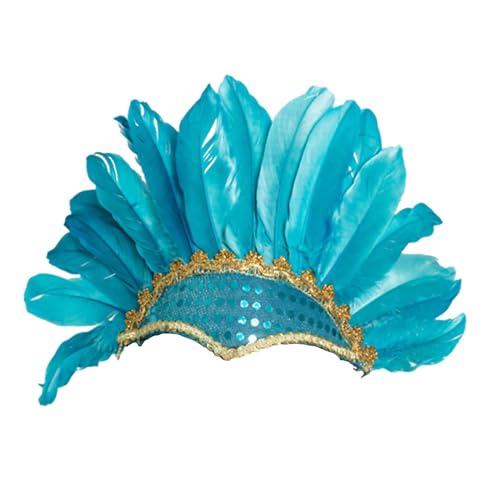 LOVIVER Feder Stirnband Feder Kopfschmuck Dekoration Kopfbedeckung Krone Kopfschmuck für Party, Blau von LOVIVER