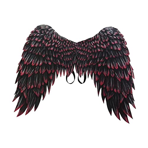 LOVIVER Große Engelsflügel für Erwachsene, dekorative Kostümflügel, Vliesstoff Bedruckt für Party, Halloween, Karneval, Fasching, für Männer und Frauen, Schwarz Rot LOVIVER Große Engelsflügel für Erwachsene, dekorative Kostümflügel, Vliesstoff Bedruckt für Party, Halloween, Karneval, Fasching, für Männer und Frauen, Schwarz Rot von LOVIVER