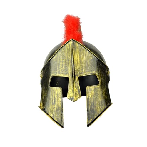 LOVIVER Halloween-Requisiten, mittelalterlicher Helm, tragbar, leicht, Ritter, Heimdekoration, Geschenke, bequemes Spielzeug, mittelalterlicher Soldat, Gold von LOVIVER