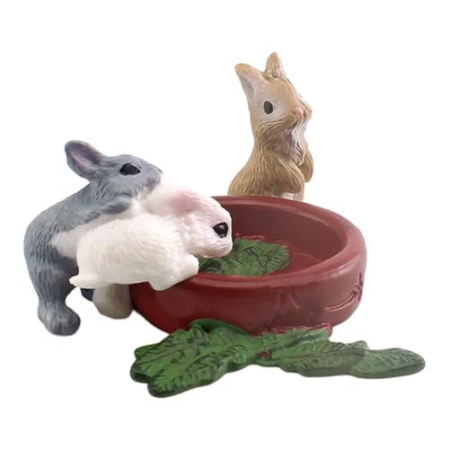 LOVIVER Kaninchenfigur, Miniatur-Tierspielzeug, Desktop-Ornamente, realistische, detaillierte Actionfiguren, Hasenfigur für Kinder, Stil c von LOVIVER