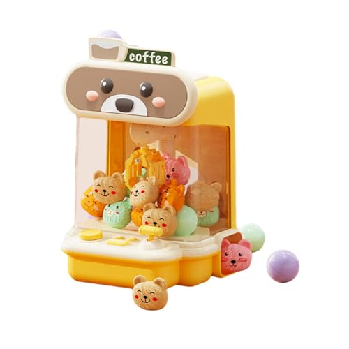 LOVIVER Kinder-Klauenautomat, Verkaufsspielzeug für 3-, 4-, 5-, 6-, 7- und 8-Jährige, tragbar für den Innenbereich mit Geräuschen, Grabber-Puppe, Gelb von LOVIVER