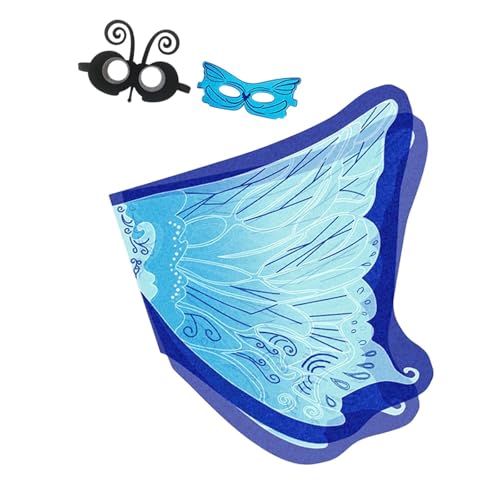 LOVIVER Kinder Schmetterlingsflügel Rollen Spielen Schmetterling Kostüm für Den Kindertag Halloween, Blau LOVIVER Kinder Schmetterlingsflügel Rollen Spielen Schmetterling Kostüm für Den Kindertag Halloween, Blau von LOVIVER
