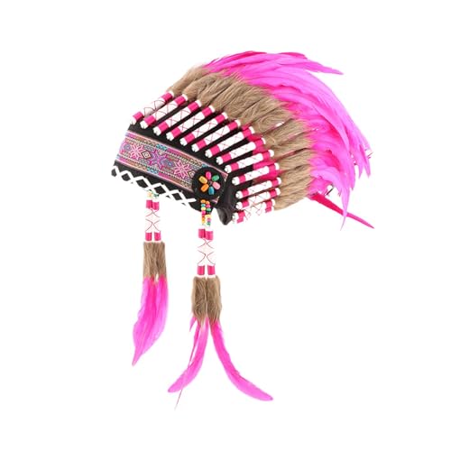 LOVIVER Künstliche Federkopfschmuck Amerikaner Kopfschmuck Dekor Vintage Food Dress Up Halloween Kopfstücksfoto Requisiten für Party, Rot LOVIVER Künstliche Federkopfschmuck Amerikaner Kopfschmuck Dekor Vintage Food Dress Up Halloween Kopfstücksfoto Requisiten für Party, Rot von LOVIVER