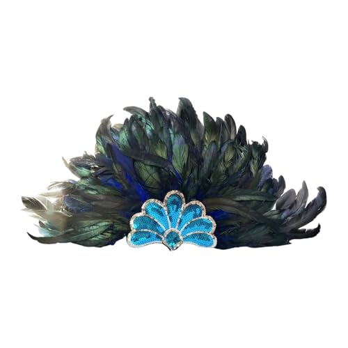 LOVIVER Künstlicher Federkopfschmuck, Stirnband, Kopfbedeckung für Verkleidungen, Halloween, Karneval, Blau von LOVIVER