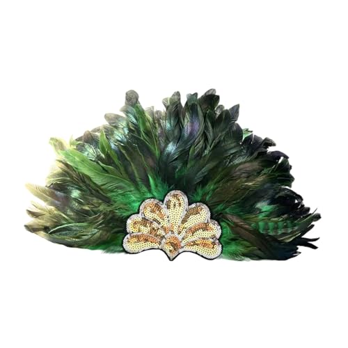 LOVIVER Künstlicher Federkopfschmuck, Stirnband, Kopfbedeckung für Verkleidungen, Halloween, Karneval, GrÜn von LOVIVER