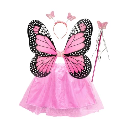 LOVIVER Mädchen Feen Kostüm Set für Kinder, Lustiger Schmetterlingsflügel für Urlaub, Party, Karneval, Schneeflockenrock LOVIVER Mädchen Feen Kostüm Set für Kinder, Lustiger Schmetterlingsflügel für Urlaub, Party, Karneval, Schneeflockenrock von LOVIVER