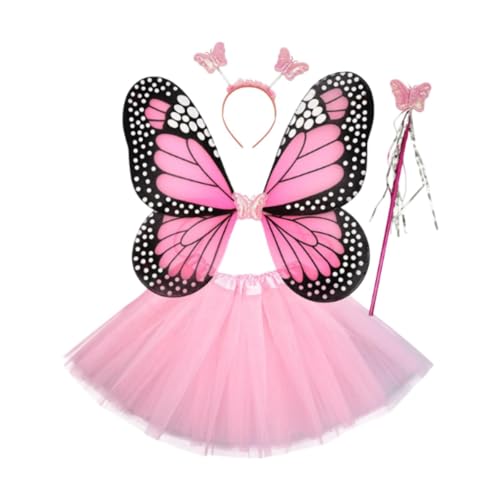 LOVIVER Mädchen Feen Kostüm Set für Kinder, Lustiger Schmetterlingsflügel für Urlaub, Party, Karneval, Solider Rock LOVIVER Mädchen Feen Kostüm Set für Kinder, Lustiger Schmetterlingsflügel für Urlaub, Party, Karneval, Solider Rock von LOVIVER