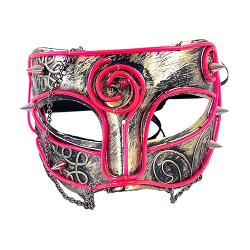 LOVIVER Maskerade-Maske, halbe Gesichtsmaske, dekoratives Glühen, Kostümzubehör, Cosplay-Requisiten für Club-Bühnenauftritte, Kostüme, Rosa von LOVIVER