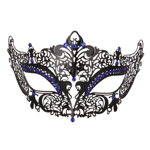 LOVIVER Maskerade-Maske, halbe Gesichtsmaske, für Damen, Mädchen, Dame, Augenmaske, Cosplay, Kostüm für Tanz, Club, Bühnenauftritt, Kostüm, Blau von LOVIVER
