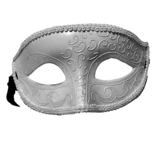 LOVIVER Maskerade-Maske, halbe Gesichtsmaske für Damen und Herren, dekorative Cosplay-Requisiten, Kostümmaske für Verkleidung, Abend, Festival, Maskerade, Weiß von LOVIVER