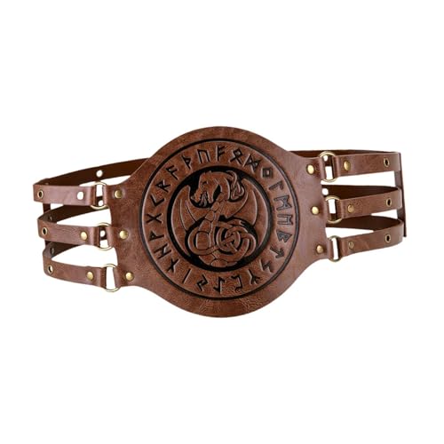 LOVIVER Mittelalterlicher breiter Gürtel, Europäischer Taillengürtel für Erwachsene für Cosplay, LARP-Kostüm, Halloween, Braun von LOVIVER