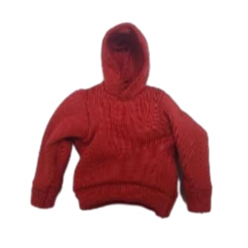 LOVIVER Mode-Kapuzenpullover im Maßstab 1:12, langärmelig, modischer Pullover, Kleidung, Sweatshirt für 15,2 cm große Action-Figuren, Zubehör-Kostüm, Rot von LOVIVER