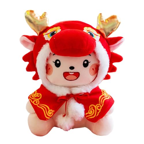 LOVIVER Neujahrs-Drachen-Spielzeug, Frühlingsfest-Puppe, rot, 2024 chinesisches Neujahrs-Drachen-Plüschpuppe für Hotel-Partyzubehör, Schlafzimmer, 30 cm von LOVIVER