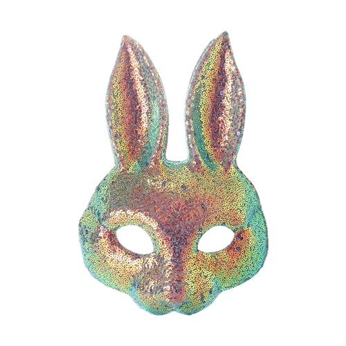 LOVIVER Ostern Kaninchen Maske Kopf Maske Neuheit Kaninchen Ohren Maske Halloween Hase Maske Tier Maske für Bühne Leistung Rollenspiel Dekore von LOVIVER