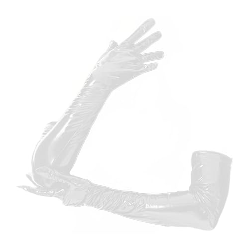 LOVIVER Patentlederhandschuhe Ellbogen Lange Handschuhe Vollfinger Anti -Slip -Kostüm -Accessoire für Frau für Cosplay -Party, Weiß von LOVIVER