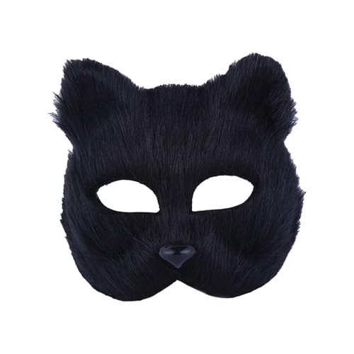 LOVIVER Pelziger Maske Tier Cosplay Maske Ostern Rollenspiel Kostüm Maskerade Maske Bar Halloween Maske Kostümzubehör, Schwarz von LOVIVER