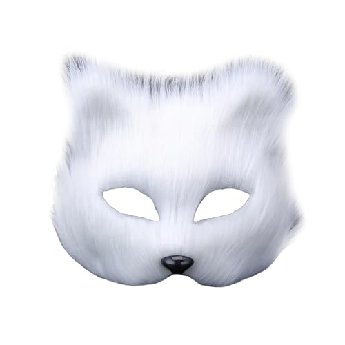LOVIVER Pelziger Maske Tier Cosplay Maske Ostern Rollenspiel Kostüm Maskerade Maske Bar Halloween Maske Kostümzubehör, Weiß von LOVIVER