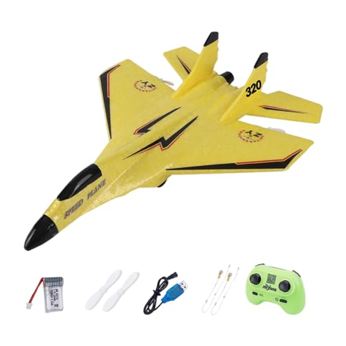 LOVIVER RC-Schaumstoffflugzeug-Modellspielzeug, RC-Segelflugzeug mit Nachtlichtmodell, RC-Flugzeugspielzeug, Geschenk für Jungen im Alter von 8–12 Jahren, für, Gelb von LOVIVER