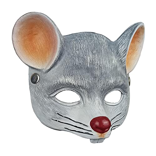 LOVIVER Ratte Tiermaske Kostüm Cosplay Tiermaske Maskerade 3D Maus Halbgesichtsmaske für Bühnenauftritte, Filmthema, Karneval, Club, Erwachsene Kinder von LOVIVER