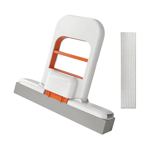 LOVIVER Selbstdrückender Mini-Handreinigungsmopp, super saugfähig, platzsparend, Küchentheken-Mopp für Arbeitsplatten, multifunktional, Weiß Orange von LOVIVER