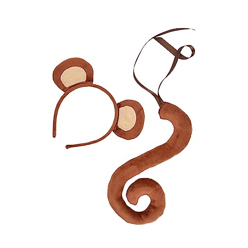 LOVIVER Set aus Affenohren und langem, Affen-Haarreifen, Tierohren, Cosplay, Plüschohren, Haarspange, Kopfschmuck für Maskerade, Karneval, Halloween, LOVIVER Set aus Affenohren und langem, Affen-Haarreifen, Tierohren, Cosplay, Plüschohren, Haarspange, Kopfschmuck für Maskerade, Karneval, Halloween, von LOVIVER
