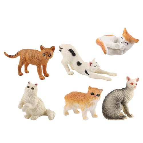 LOVIVER Simulation Katze Spielzeug Tier Modell Sammlerstücke Lebensechte Tragbare Ornament Figur für Wohnzimmer Haushalt Auto Schlafzimmer Kinder, Stil b von LOVIVER