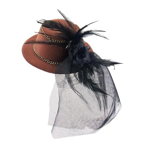 LOVIVER Steampunk Top Hat Gothic Dress Up Hair Clip für Bühnenperformance Cosplay Party, Braun von LOVIVER