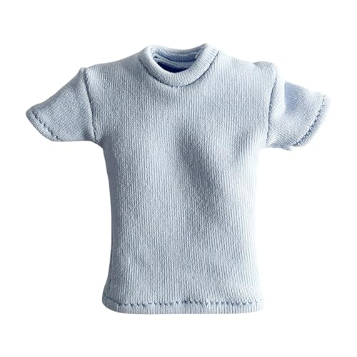 LOVIVER T-Shirt im Maßstab 1/12, handgefertigte Puppenkleidung, 6 Zoll Actionfigur, Modell, Miniatur-Kleidung für 6 Zoll Actionfiguren, Puppenmodell, Zubehör, Blau von LOVIVER