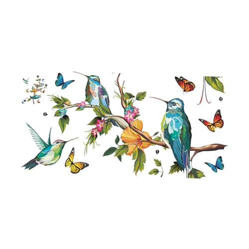 LOVIVER Wandtattoo mit -, Vögel, wasserdicht, moderner auf, Blumenaufkleber für Kinderzimmer, Innenbereich von LOVIVER
