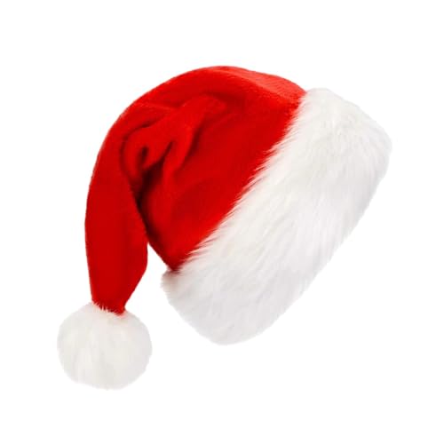 LOVIVER Weihnachtsmütze, Weihnachtsmann-Mütze, Foto-Requisiten, Kostüm-Kopfbedeckung, lustige Hüte, Partyhut für Weihnachten, Partyzubehör, Bühnenauftritt, 28 x 38 cm Langer Plüsch von LOVIVER