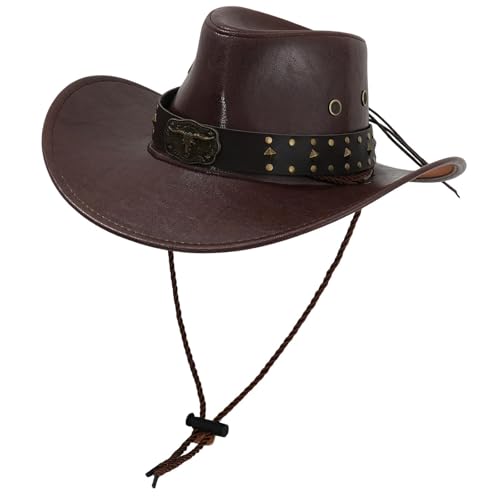 LOVIVER Western Cowboy Hut Frauen Mode Sunhat für Travel Street Wander Cosplay, Braun LOVIVER Western Cowboy Hut Frauen Mode Sunhat für Travel Street Wander Cosplay, Braun von LOVIVER