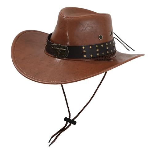 LOVIVER Western Cowboy Hut Frauen Mode Sunhat für Travel Street Wander Cosplay, Dunkles Khaki LOVIVER Western Cowboy Hut Frauen Mode Sunhat für Travel Street Wander Cosplay, Dunkles Khaki von LOVIVER