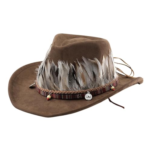 LOVIVER Western Cowboy Hut Freier Sonnenschutzhut für Wanderbühnenshow Cosplay Beach, Kaffee LOVIVER Western Cowboy Hut Freier Sonnenschutzhut für Wanderbühnenshow Cosplay Beach, Kaffee von LOVIVER